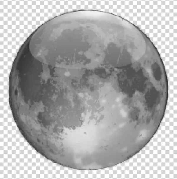 Glossy Moon Icon PNG Transparent Background