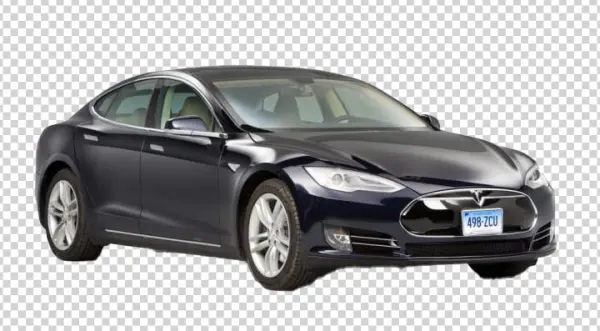 Dark Blue Tesla Model S Car PNG Transparent Background