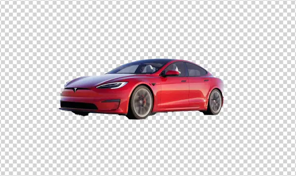 Red Tesla Model S PNG Transparent Background