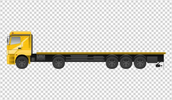 Yellow Flatbed Truck PNG Transparent Background