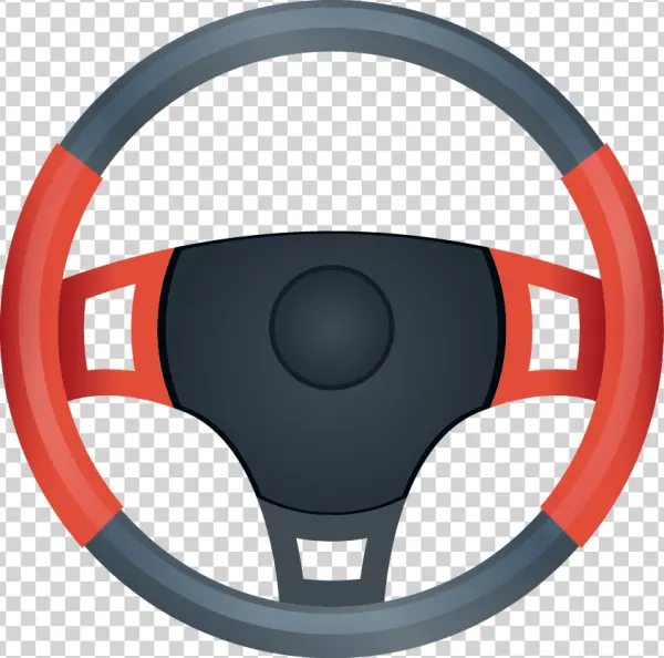 Red and Gray Car Steering Wheel PNG