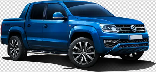 Blue Volkswagen Amarok V6 Pickup Truck PNG Transparent Background