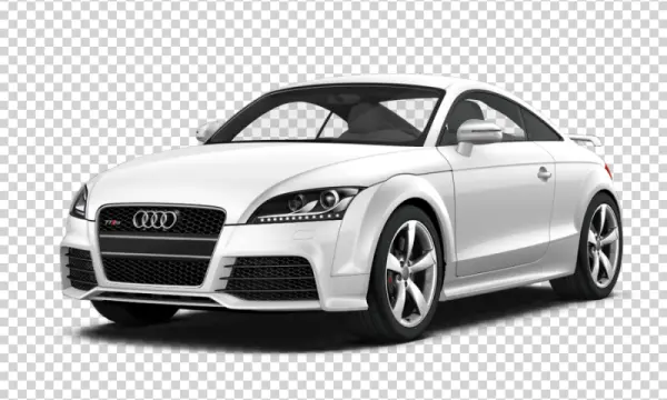 White Audi TT RS Car PNG Transparent Background