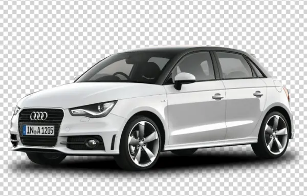 White Audi A1 Car PNG Transparent Background
