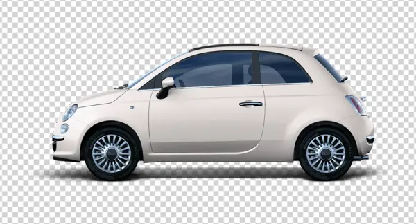 Beige Fiat 500 Car PNG Transparent Background