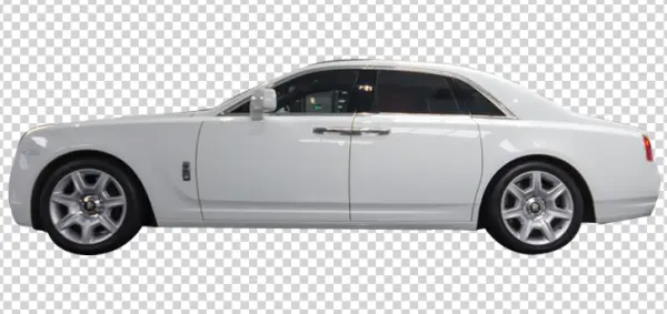 White Rolls Royce Ghost Car PNG Transparent Background