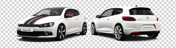 White Volkswagen Scirocco Car PNG Transparent Background