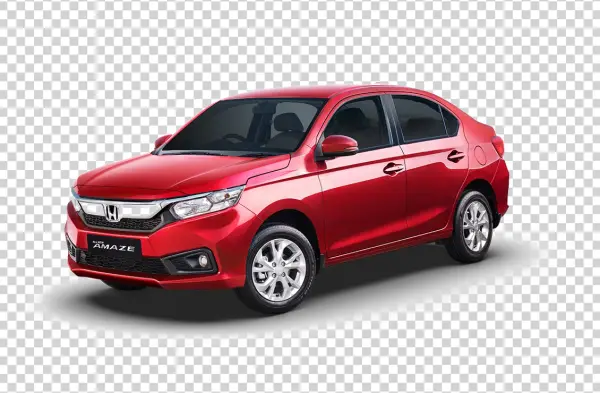 Red Honda Amaze Car PNG Transparent Background