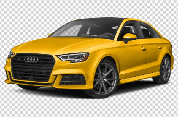 Yellow Audi S3 Sedan Car PNG Transparent