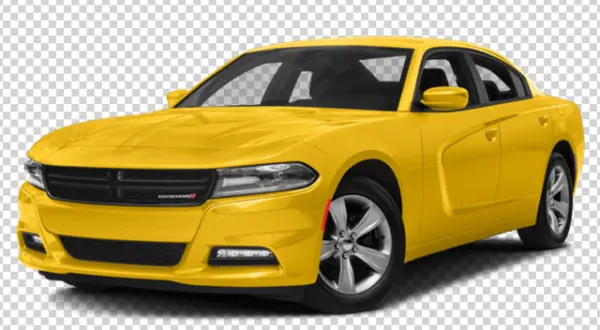 Yellow Dodge Charger Car PNG Transparent Background