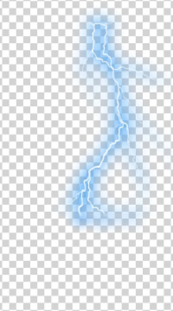 Blue Electric Lightning Bolt PNG Transparent
