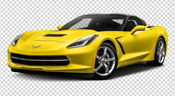 Yellow Chevrolet Corvette Sports Car PNG