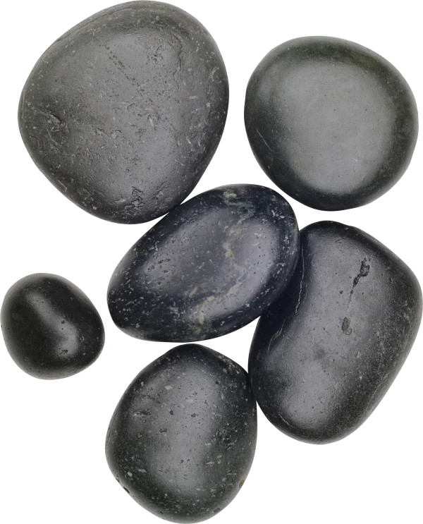 Smooth Black River Stones Transparent PNG