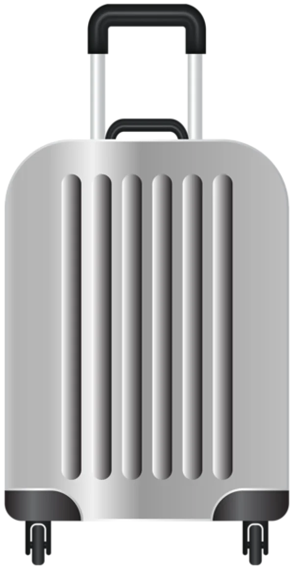 Silver Suitcase PNG Transparent Background
