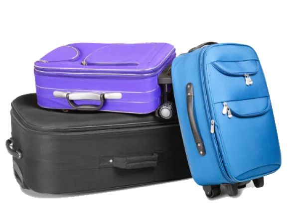 Colorful Travel Luggage Stack PNG Transparent Background