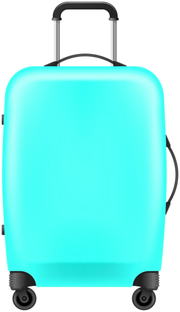 Light Blue Travel Suitcase PNG Transparent Background