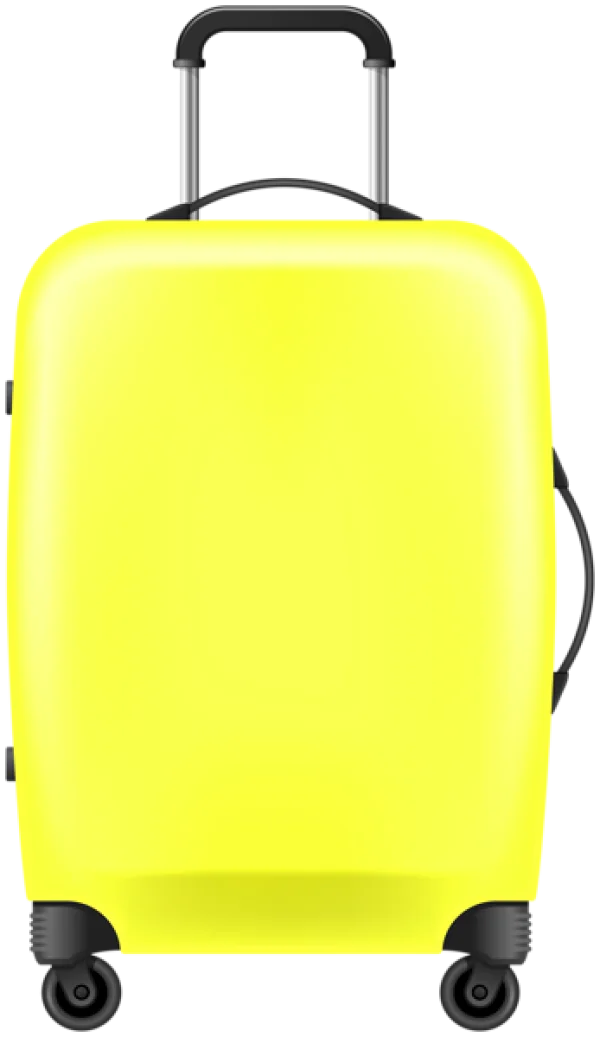 Bright Yellow Suitcase PNG Transparent Background
