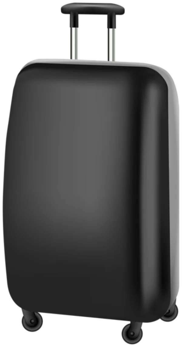 Black Rolling Suitcase PNG Transparent