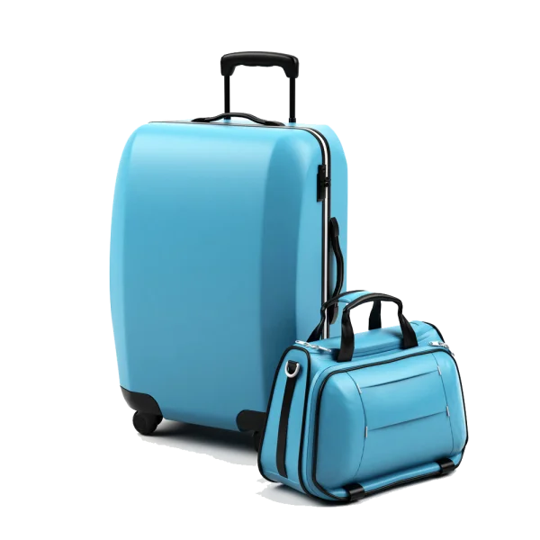 Light Blue Travel Luggage Set PNG Transparent