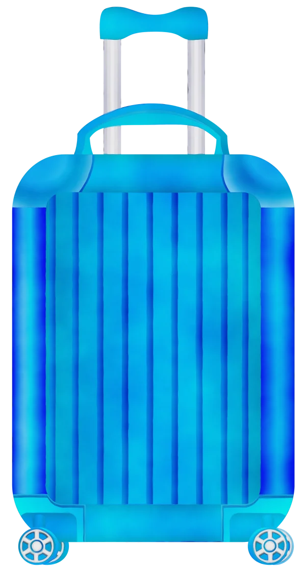 Blue Travel Suitcase PNG Transparent Background