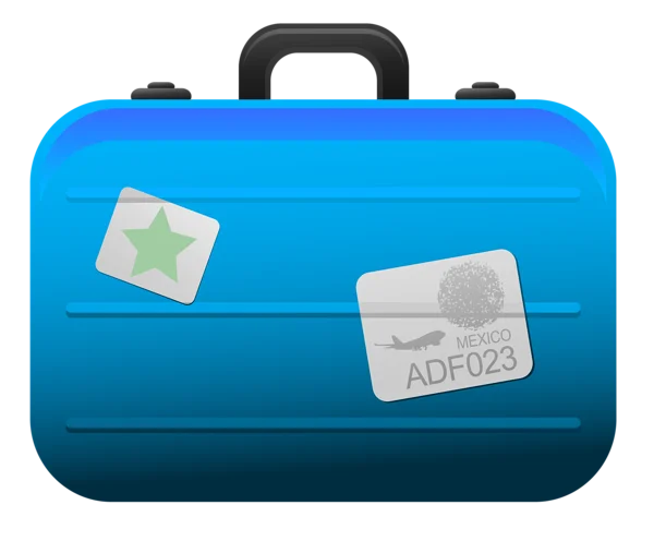 Blue Travel Suitcase PNG Transparent Background