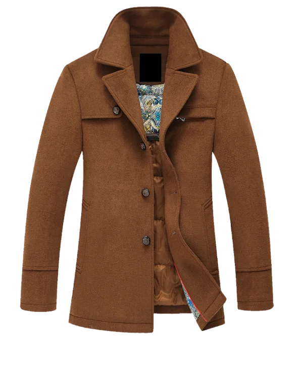 Brown Men's Winter Coat PNG Transparent Background