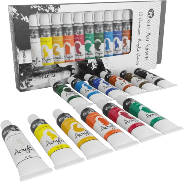 Premium Acrylic Paint Tubes Set PNG