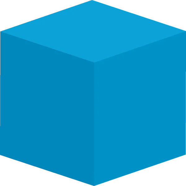 Blue 3D Cube PNG Transparent Background
