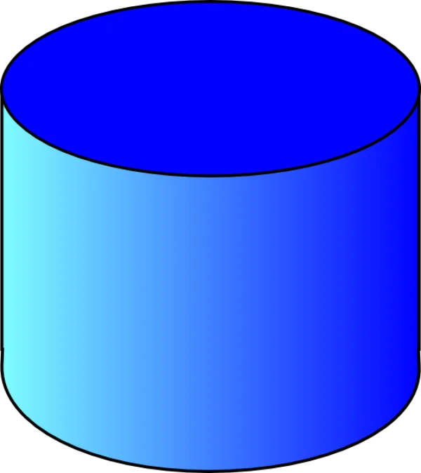 Gradient Blue Cylinder 3D Shape PNG