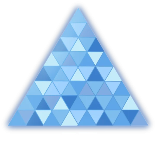 Blue Geometric Triangle PNG with Mosaic Pattern