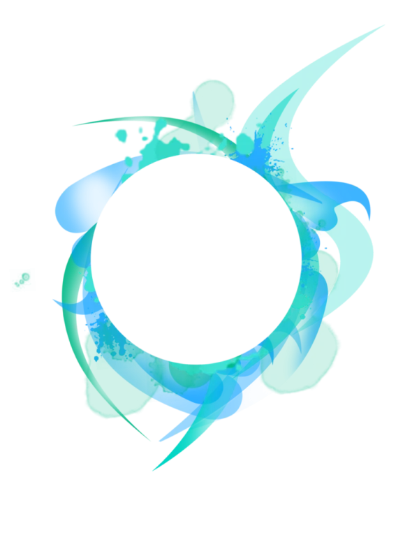 Blue Teal Paint Splatter Circular Frame PNG