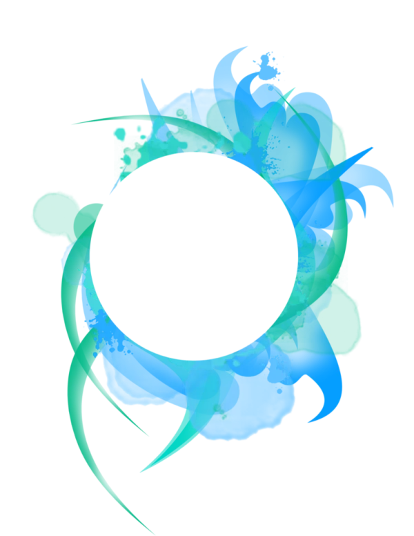 Blue Green Watercolor Abstract Frame PNG