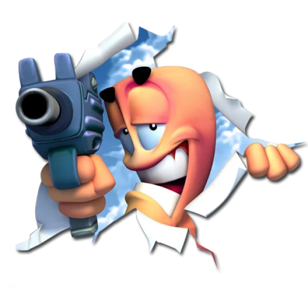 Earthworm Jim Holding Blaster PNG Transparent
