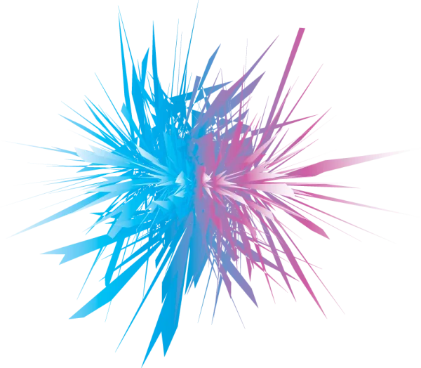 Abstract Blue Pink Spiky Burst PNG Transparent
