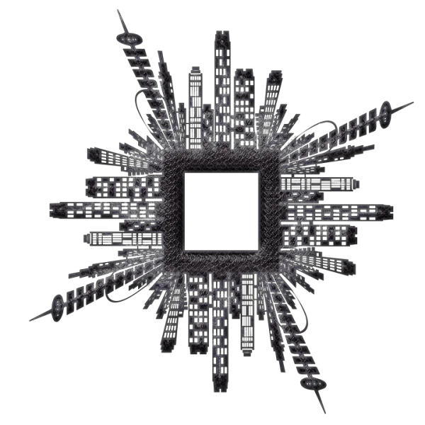 Futuristic Circuit Board Frame PNG Transparent Background