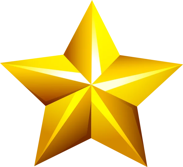 Shiny Gold Star PNG Transparent Background