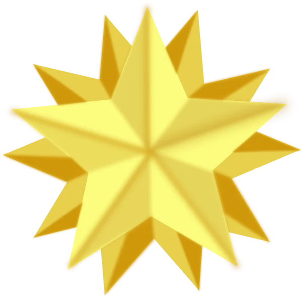 Golden Star PNG Transparent Background