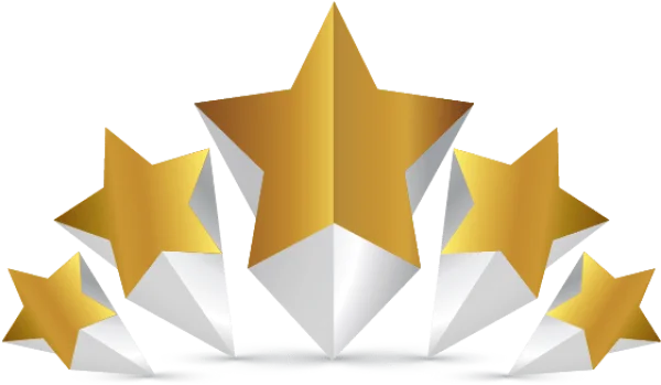 Five Gold Stars Rating PNG Transparent Background
