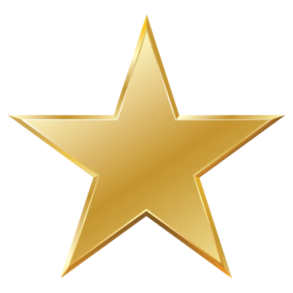 Golden Star PNG Transparent Background