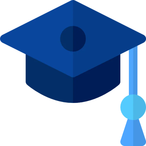 Blue Graduation Cap Icon PNG