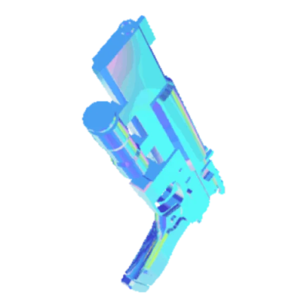 Futuristic Blue Translucent Pistol PNG Transparent Background