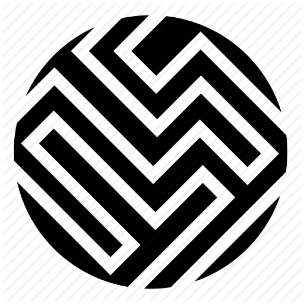 Geometric Striped Circle Icon PNG