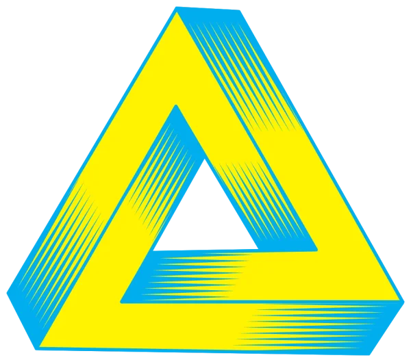 Impossible Triangle Illusion PNG Transparent Background