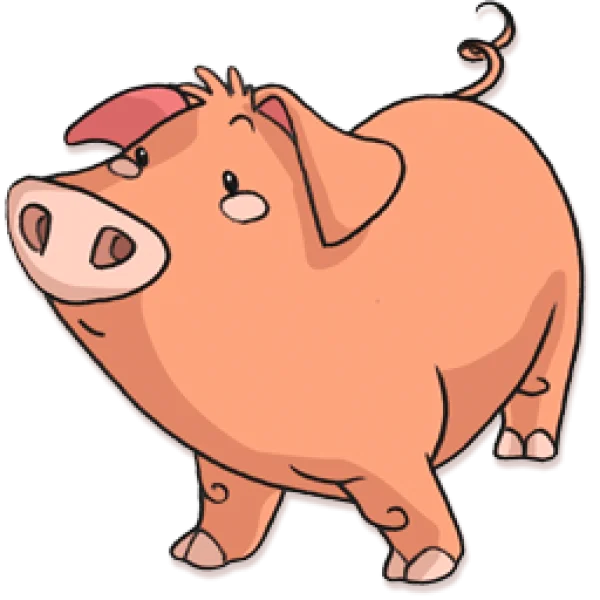 Cute Cartoon Pig PNG Transparent Background