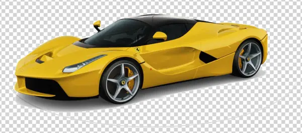 Yellow Ferrari LaFerrari PNG Transparent Background