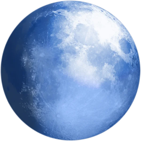 Blue Lunar Moon PNG Transparent Background