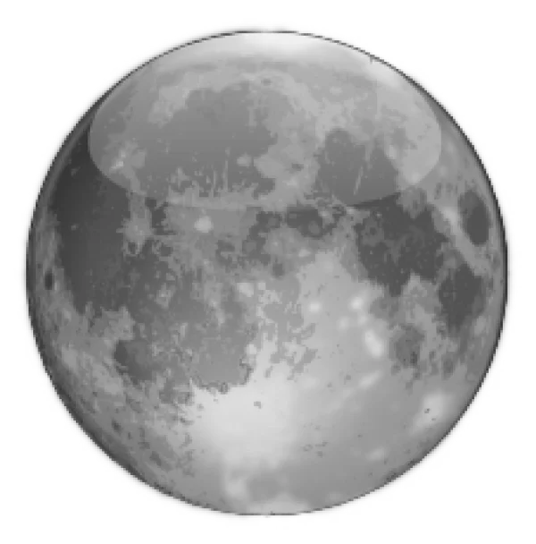 Glossy Moon Icon PNG Transparent Background