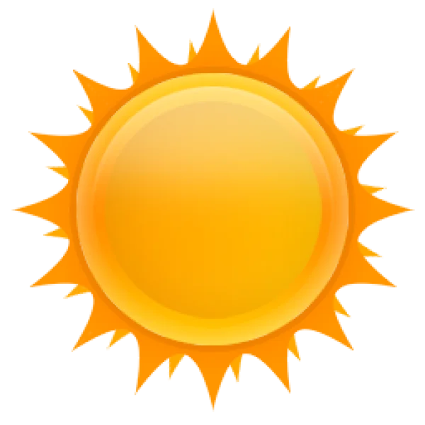 Bright Glossy Sun Icon PNG Transparent