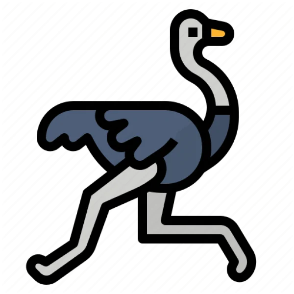 Running Ostrich Icon PNG Transparent