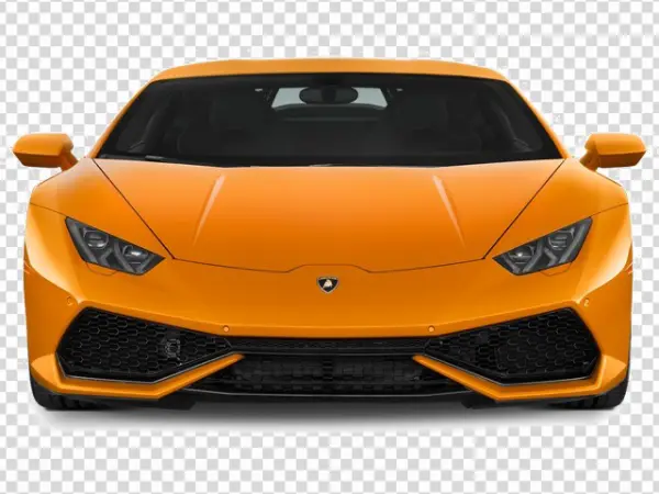 Orange Lamborghini Huracán Front View PNG Transparent